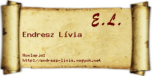 Endresz Lívia névjegykártya